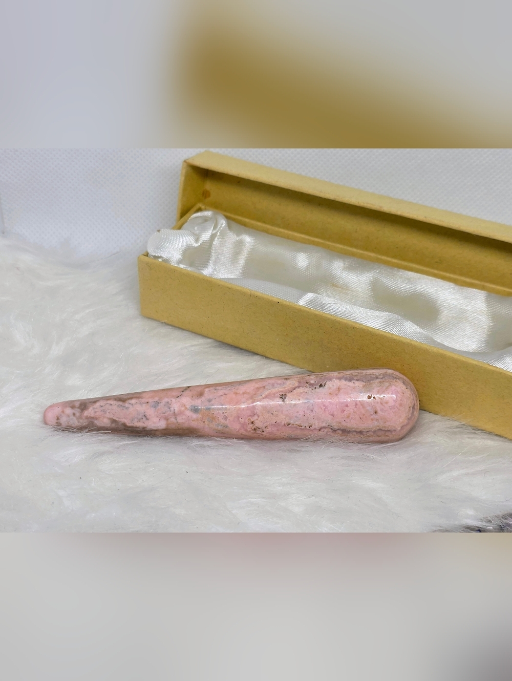 Rhodochrosite Wand Crystal Massage Wand Pink Stone 4” Multiple Available W/ Box